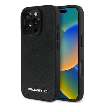 Karl Lagerfeld PU Quilted Pattern Zadní Kryt pro iPhone 16 Pro Max Black