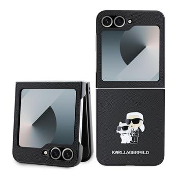 Karl Lagerfeld PU Saffiano Karl and Choupette Zadní Kryt pro Samsung Galaxy Z Flip 6 /7FE Black