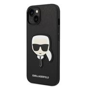 Karl Lagerfeld PU Saffiano Karl Head Zadní Kryt pro iPhone 14 Plus Black