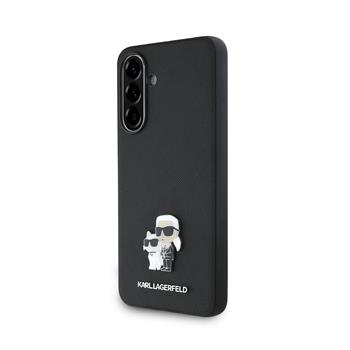 Karl Lagerfeld PU Saffiano Metal Karl and Choupette Zadní Kryt pro Samsung Galaxy A36 Black