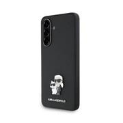 Karl Lagerfeld PU Saffiano Metal Karl and Choupette Zadní Kryt pro Samsung Galaxy A36 Black