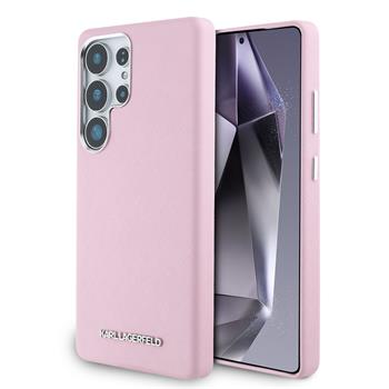 Karl Lagerfeld PU Saffiano Metal Logo and Frame Zadní Kryt pro Samsung Galaxy S25 Ultra Pink