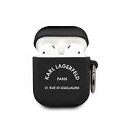 Karl Lagerfeld Rue St Guillaume Silikonové Pouzdro pro Airpods 1/2 Black