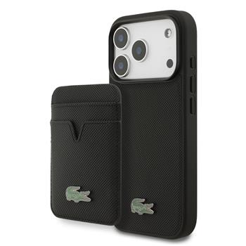 Lacoste Iconic Petit Pique MagSafe Zadní Kryt + Peněženka pro iPhone 17 Pro Black