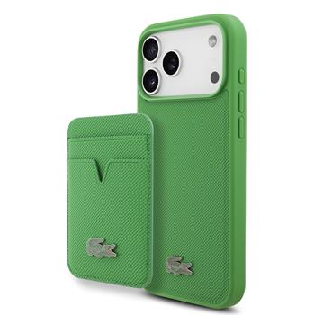 Lacoste Iconic Petit Pique MagSafe Zadní Kryt + Peněženka pro iPhone 17 Pro Max Green