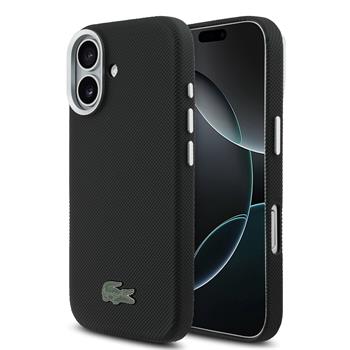 Lacoste Iconic Petit Pique Metal Logo MagSafe Zadní Kryt pro iPhone 17 Black