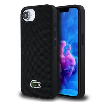 Lacoste Iconic Petit Pique Woven Logo MagSafe Zadní Kryt pro iPhone 16e/17e Black