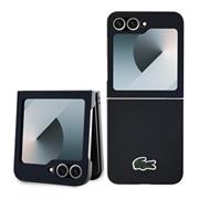 Lacoste Iconic Petit Pique Woven Logo MagSafe Zadní Kryt pro Samsung Galaxy Z Flip 6/7 FE Black