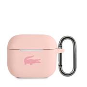 Lacoste Liquid Silicone Glossy Printing Logo Pouzdro pro Airpods 3 Pink