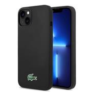 Lacoste Liquid Silicone Microfiber Croc Logo MagSafe Zadní Kryt pro iPhone 13/14/15 Black