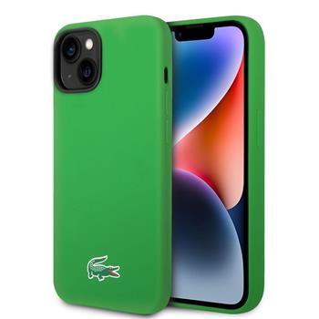 Lacoste Liquid Silicone Microfiber Croc Logo MagSafe Zadní Kryt pro iPhone 13/14/15 Green
