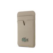 Lacoste PU Iconic Petit Pique MagSafe Peněženka Taupe