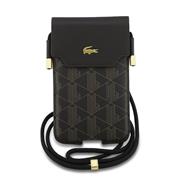 Lacoste PVC Blend Monogram Metal Logo Kapsa na Telefon XL Brown