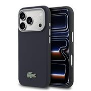 Lacoste PVC Petit Pique Semi Wrap MagSafe Kryt pro iPhone 17 Pro Navy