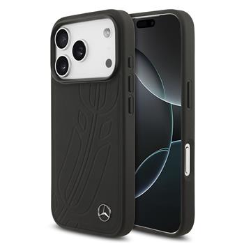 Mercedes Leather Large Lauer Leaves MagSafe Zadní Kryt pro iPhone 17 Pro Black