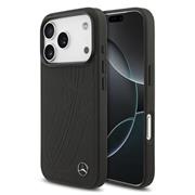 Mercedes Leather Large Lauer Leaves MagSafe Zadní Kryt pro iPhone 17 Pro Black
