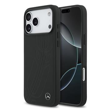Mercedes Leather Large Lauer Leaves MagSafe Zadní Kryt pro iPhone 17 Pro Max Black