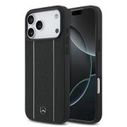 Mercedes Leather Star Pattern and Stripes MagSafe Zadní Kryt pro iPhone 17 Pro Max Black/White