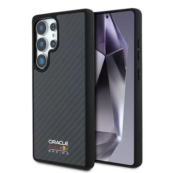 Red Bull Carbon Shiny Logo MagSafe Zadní Kryt pro Samsung Galaxy S25 Ultra Black