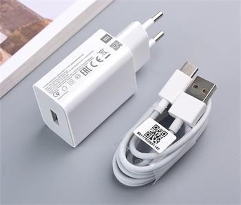 Xiaomi MDY-11-EP USB 22,5W Cestovní Nabíječka + USB-C Datový Kabel White (Bulk)
